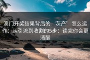澳门开奖结果背后的‘灰产’怎么运作：从引流到收割的5步：读完你会更清醒