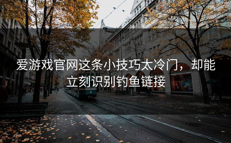 爱游戏官网这条小技巧太冷门，却能立刻识别钓鱼链接