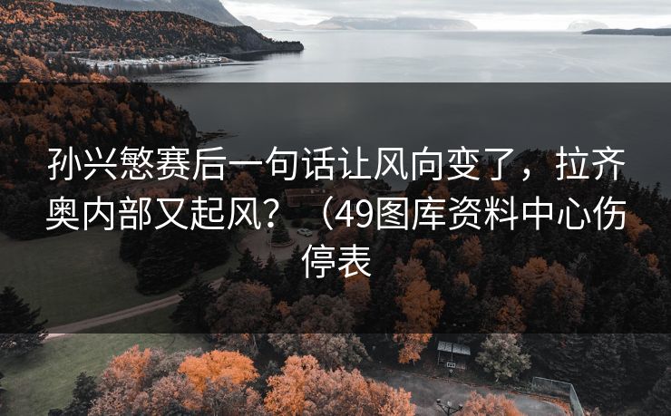 孙兴慜赛后一句话让风向变了，拉齐奥内部又起风？（49图库资料中心伤停表