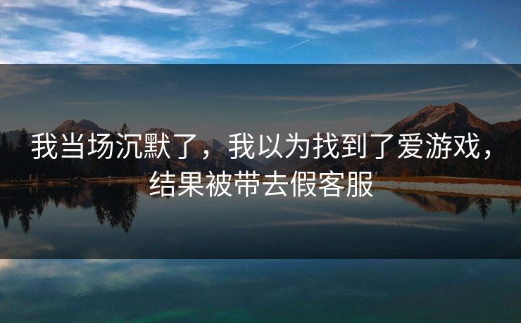 我当场沉默了，我以为找到了爱游戏，结果被带去假客服
